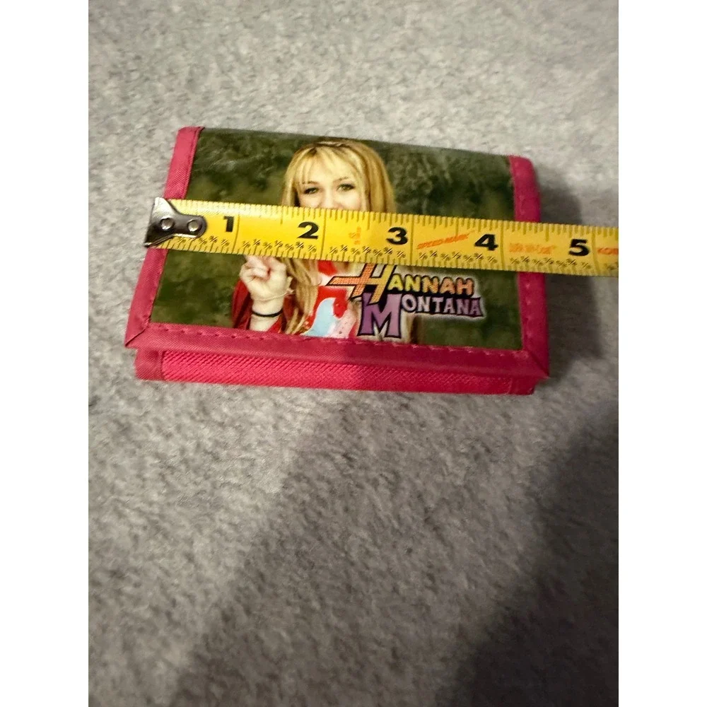 Hannah Montana Disney Pink Trifold Wallet Y2K Miley Cyrus Nylon ID Window Zip